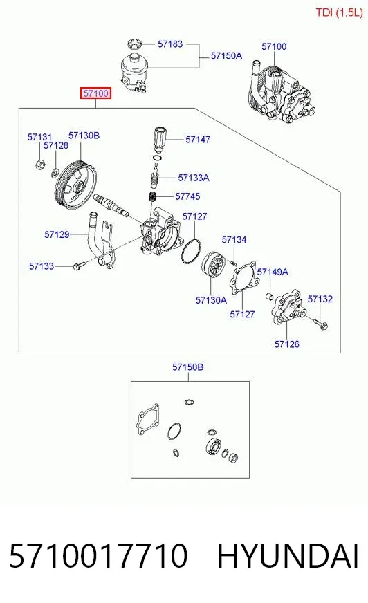 Bomba de dirección 5710017710 Hyundai/Kia