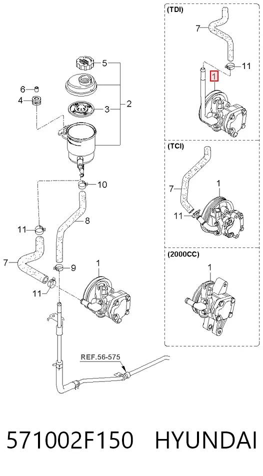 Bomba de dirección 571002F150 Hyundai/Kia