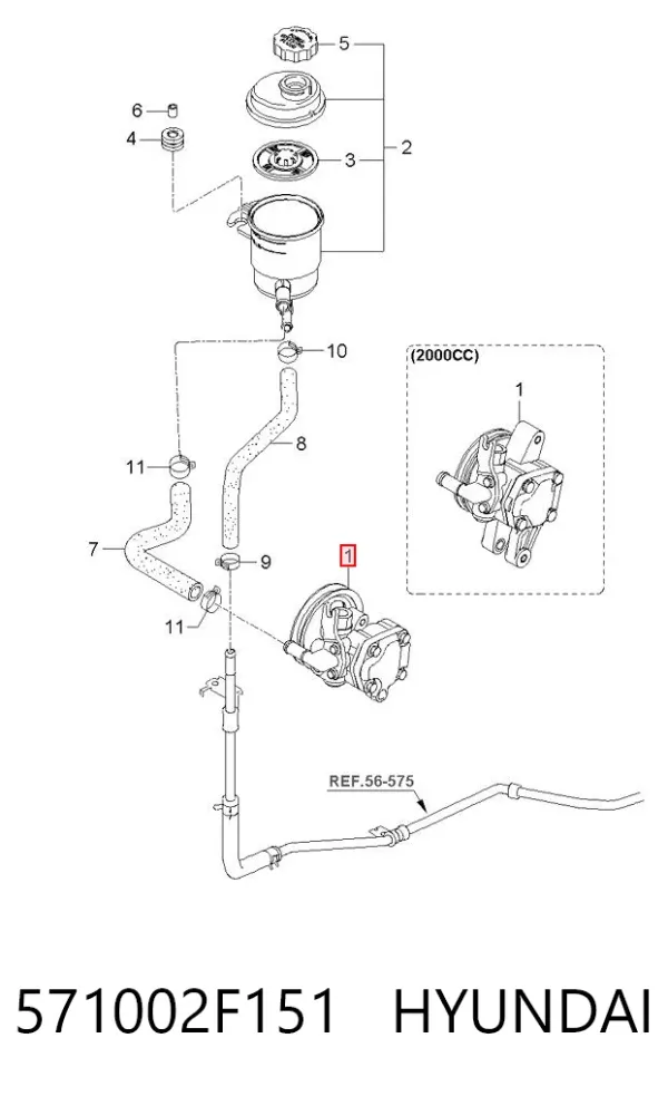 Bomba de dirección 571002F151 Hyundai/Kia