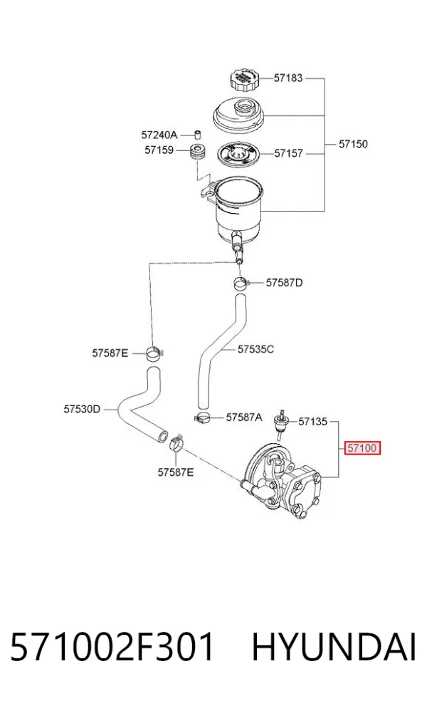 Bomba de dirección 571002F301 Hyundai/Kia