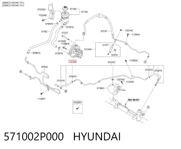 Bomba de dirección 571002P000 Hyundai/Kia