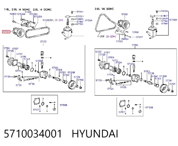 Bomba de dirección 5710034001 Hyundai/Kia