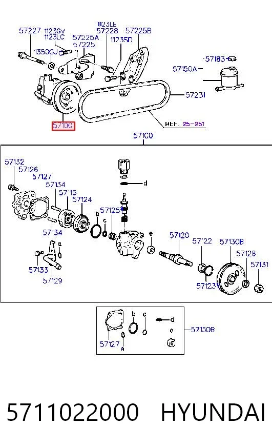 Bomba de dirección 5711022000 Hyundai/Kia