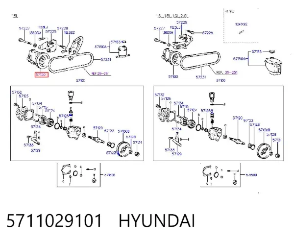 Bomba de dirección 5711029101 Hyundai/Kia