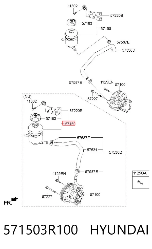 Depósito de bomba de dirección hidráulica Hyundai Sonata VI