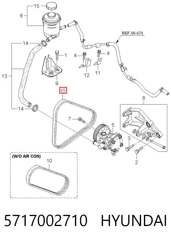 Correa de alternador 5717002710 Hyundai/Kia