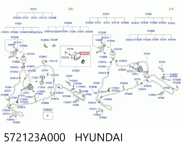 Polea tensora correa poli V 572123A000 Hyundai/Kia
