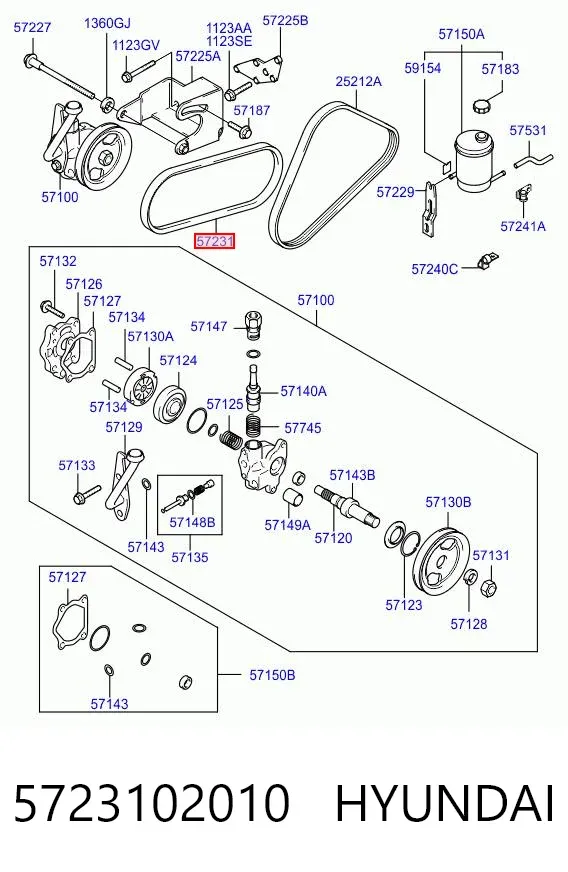 Correa de alternador 5723102010 Hyundai/Kia