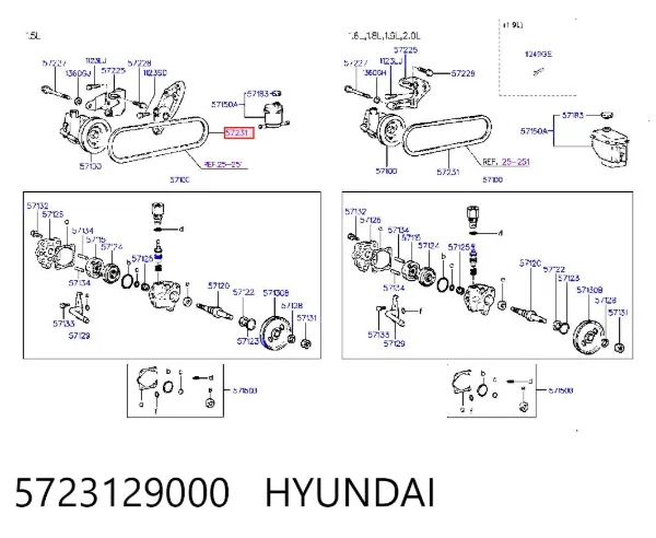 Correa de alternador 5723129000 Hyundai/Kia