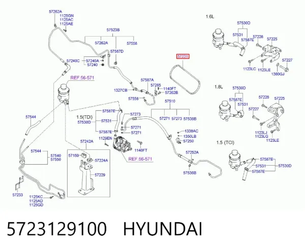 Correa de alternador 5723129100 Hyundai/Kia