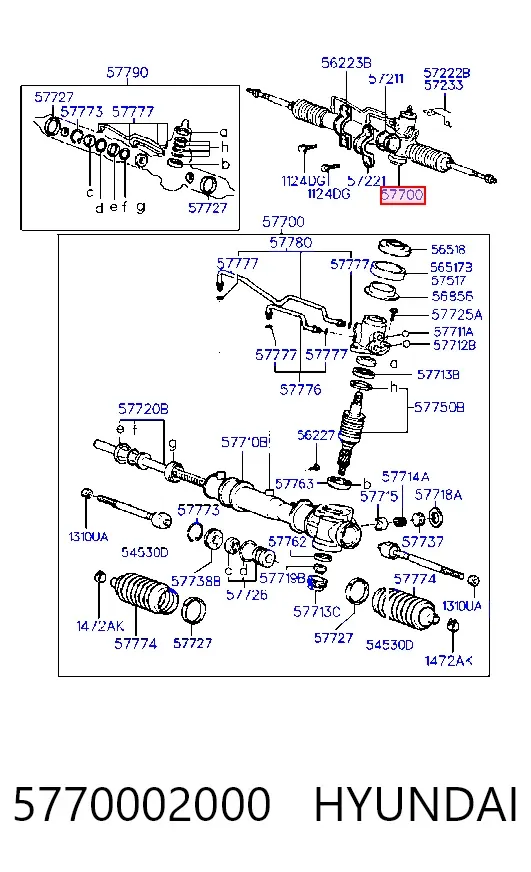 Cremallera de dirección 5770002000 Hyundai/Kia