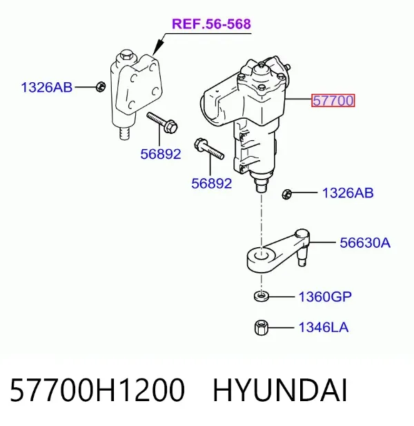 Caja de dirección 57700H1200 Hyundai/Kia
