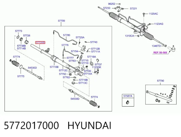 Cremallera de dirección 5772017000 Hyundai/Kia