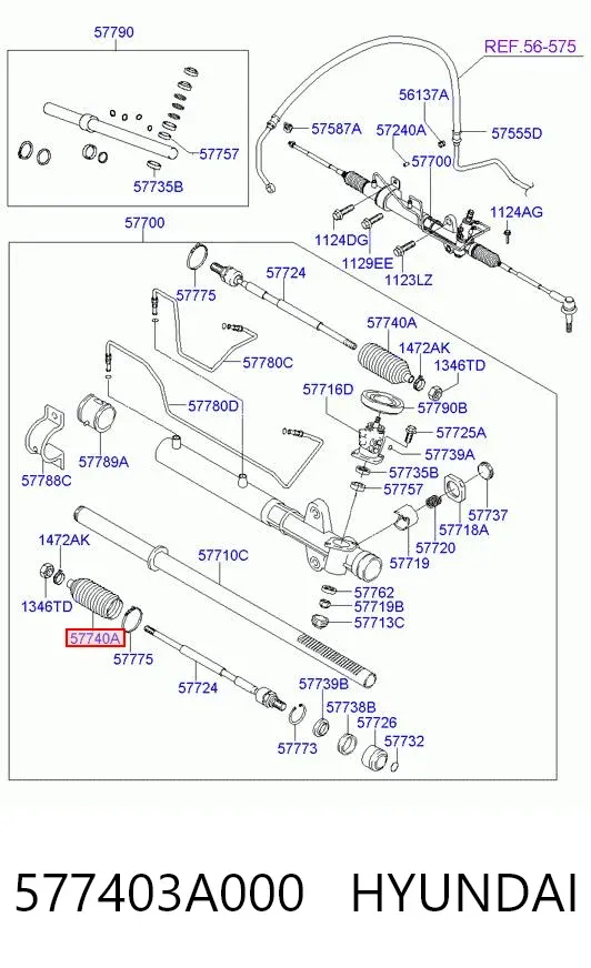 Fuelle dirección 577403A000 Hyundai/Kia