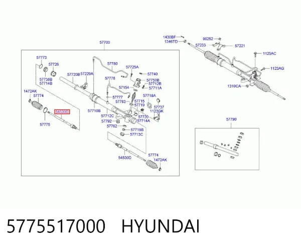 Barra de acoplamiento 5775517000 Hyundai/Kia