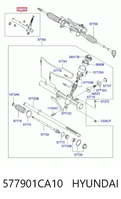 Juego de juntas, cremallera de dirección HYUNDAI 577901CA10