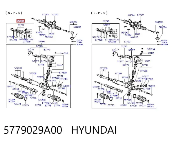 Kit de reparación, mecanismo dirección 5779029A00 Hyundai/Kia