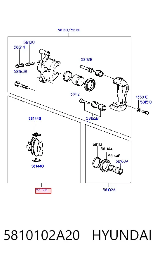 Pastillas de freno 5810102A20 Hyundai/Kia