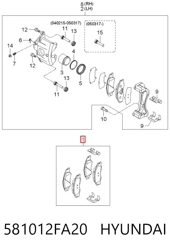 Pastillas de freno 581012FA20 Hyundai/Kia