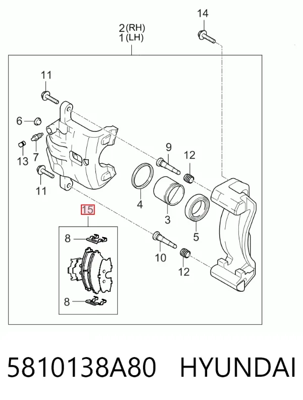 Pastillas de freno 5810138A80 Hyundai/Kia