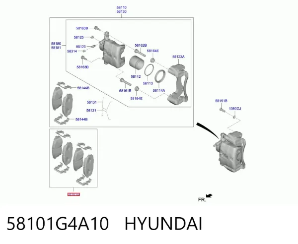 Pastillas de freno 58101G4A10 Hyundai/Kia