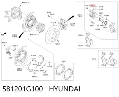 Válvula de purga de la pinza de freno delantera HYUNDAI 581201G100