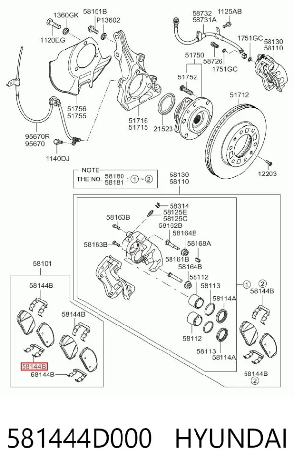  581444D000 Hyundai/Kia
