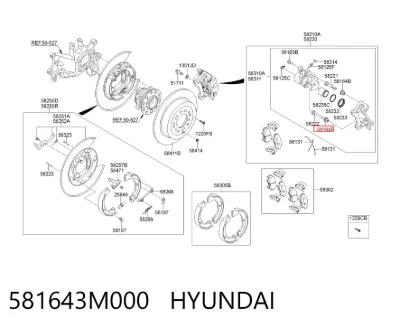 Fuelle de guía de pinza de freno trasero HYUNDAI 581643M000
