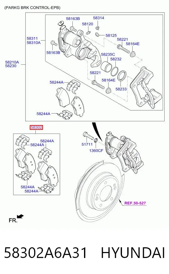 Pastillas de freno traseras 58302A6A31 Hyundai/Kia
