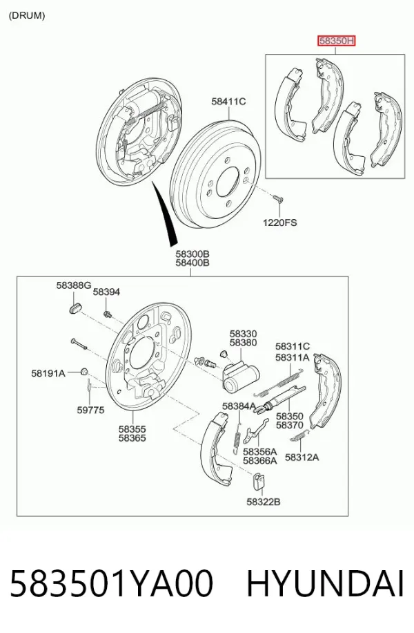 Zapatas de freno 583501YA00 Hyundai/Kia