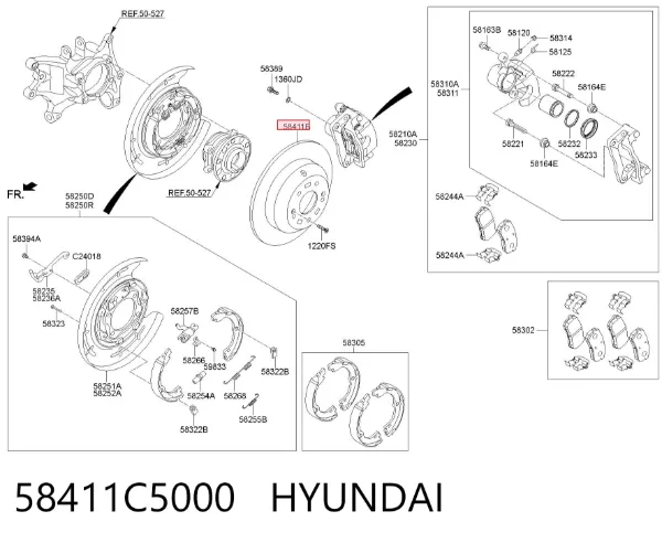 Disco de freno trasero 58411C5000 Hyundai/Kia