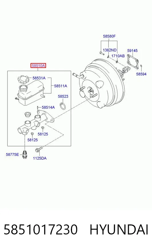 Cilindro maestro de frenos 5851017230 Hyundai/Kia