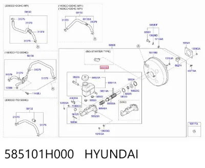 Cilindro principal de freno HYUNDAI 585101H000