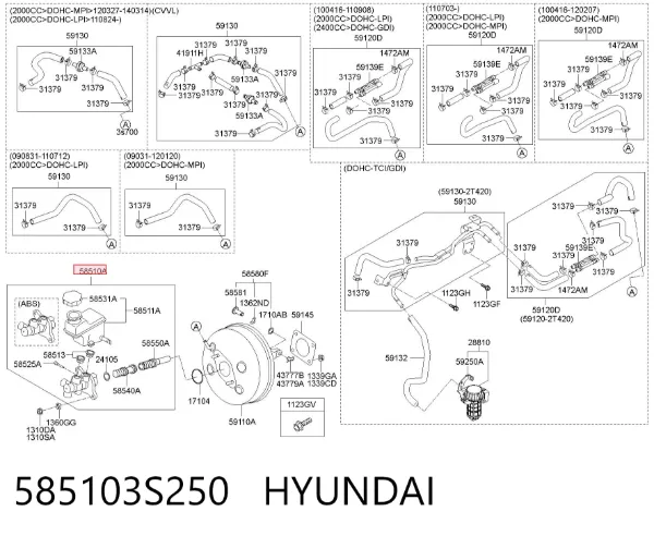 Cilindro maestro de frenos Hyundai Sonata VI