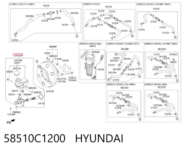 Cilindro maestro de frenos Hyundai Sonata VII
