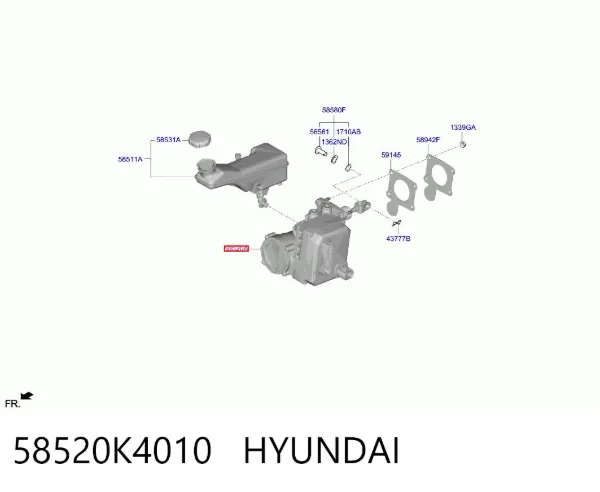 Cilindro maestro de frenos 58520K4010 Hyundai/Kia