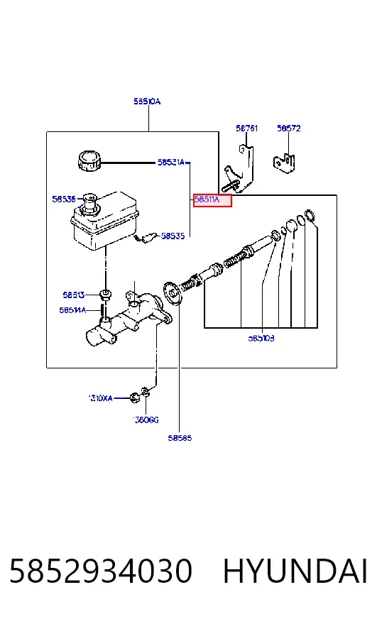 Depósito de líquido de frenos Hyundai Sonata III