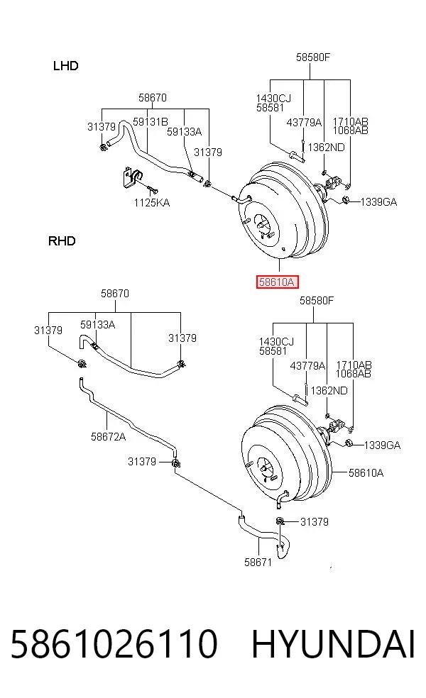 Servofreno 5861026110 Hyundai/Kia
