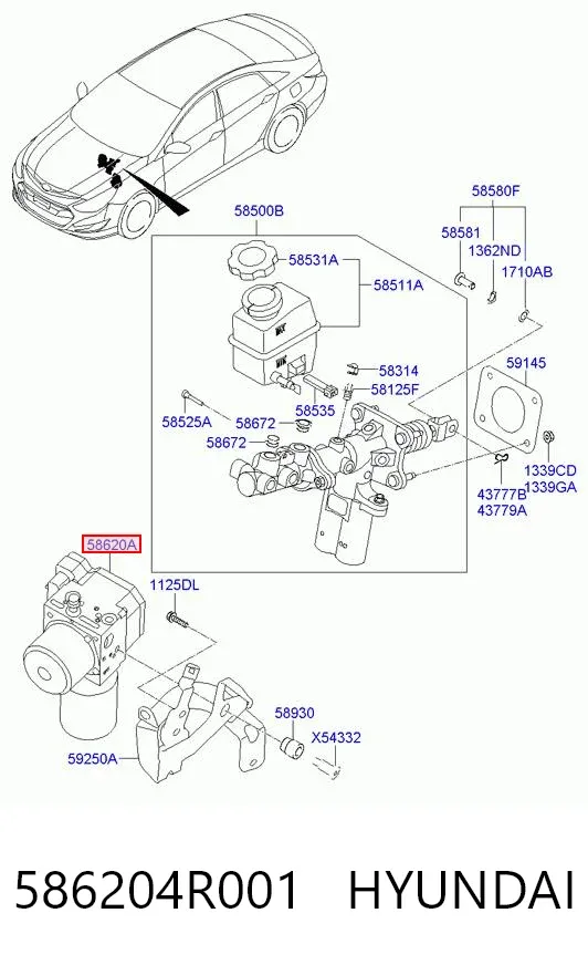 Módulo ABS 586204R001 Hyundai/Kia