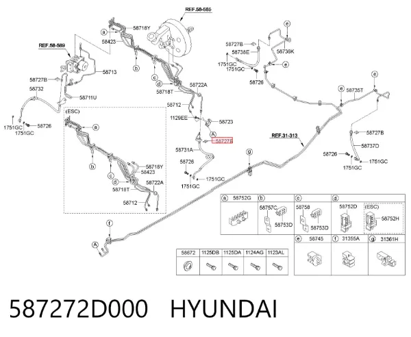  587272D000 Hyundai/Kia