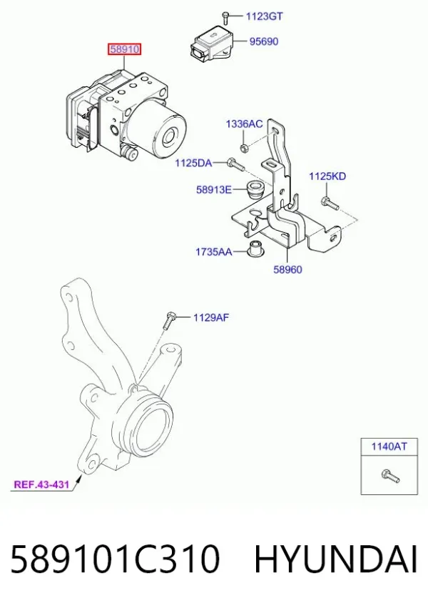 Módulo ABS 589101C310 Hyundai/Kia