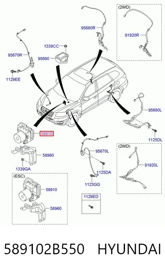 Módulo ABS 589102B550 Hyundai/Kia