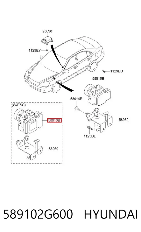 Módulo ABS 589102G600 Hyundai/Kia