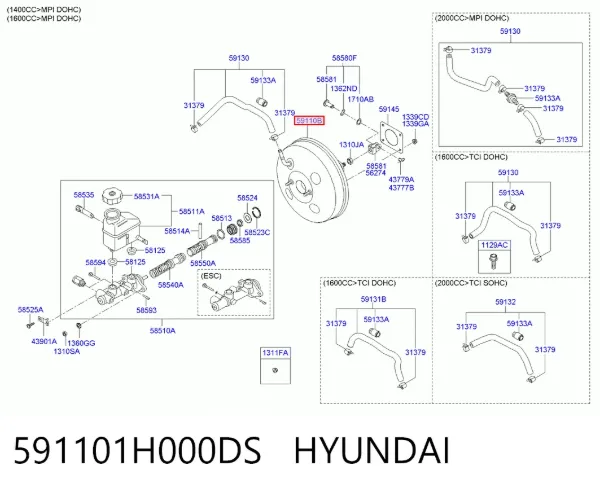 Servofreno 591101H000DS Hyundai/Kia