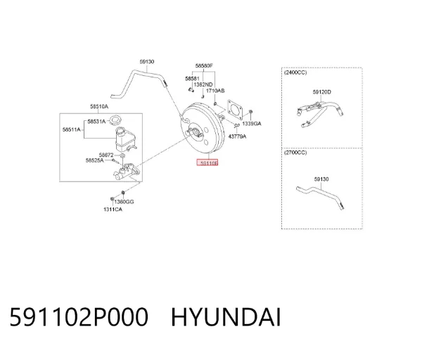 Servofreno 591102P000 Hyundai/Kia