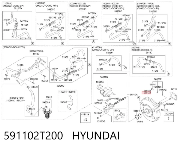 Servofreno 591102T200 Hyundai/Kia