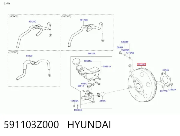 Servofreno 591103Z000 Hyundai/Kia
