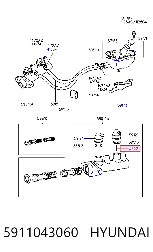 Cilindro maestro de frenos 5911043060 Hyundai/Kia