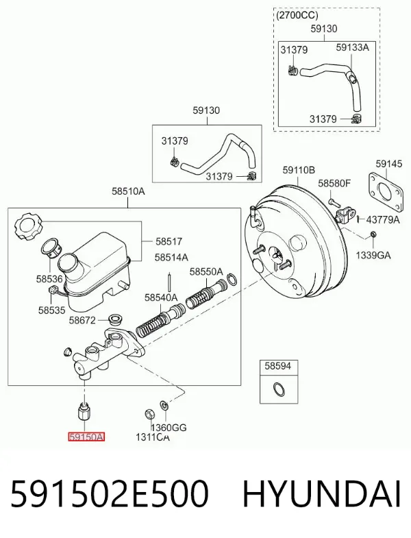 Sensor de presión de líquido de frenos 591502E500 Hyundai/Kia