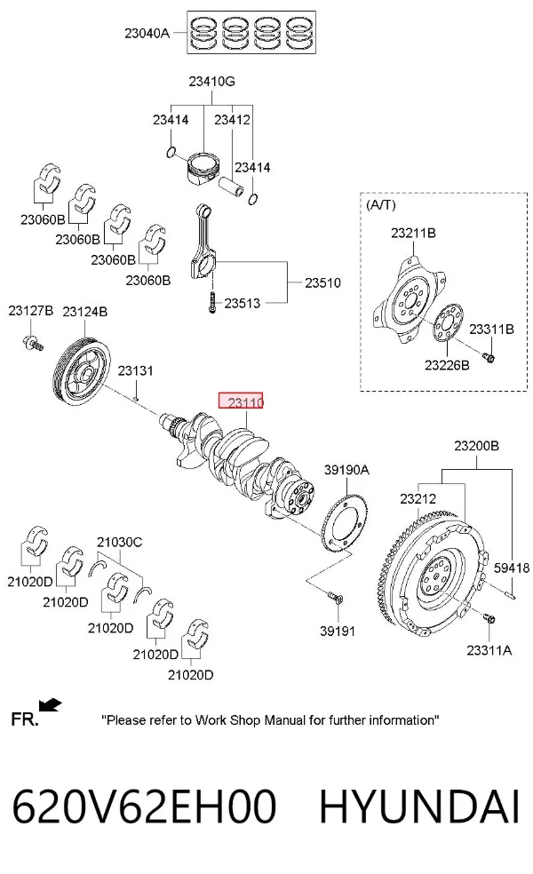 Cigüeñal 620V62EH00 Hyundai/Kia